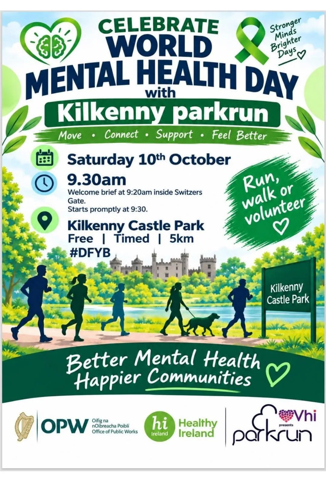 World Mental Health Day with Kilkenny parkrun flyer