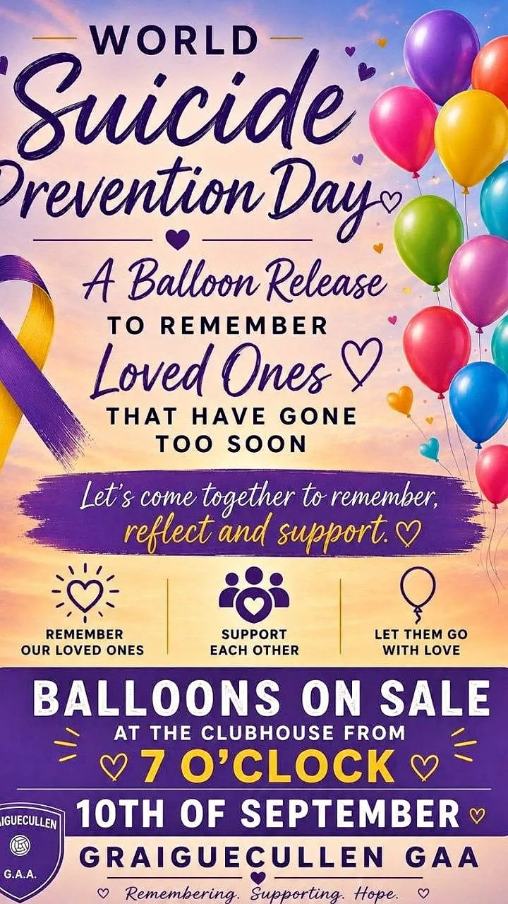 World Suicide Prevention Day — Balloon Release flyer