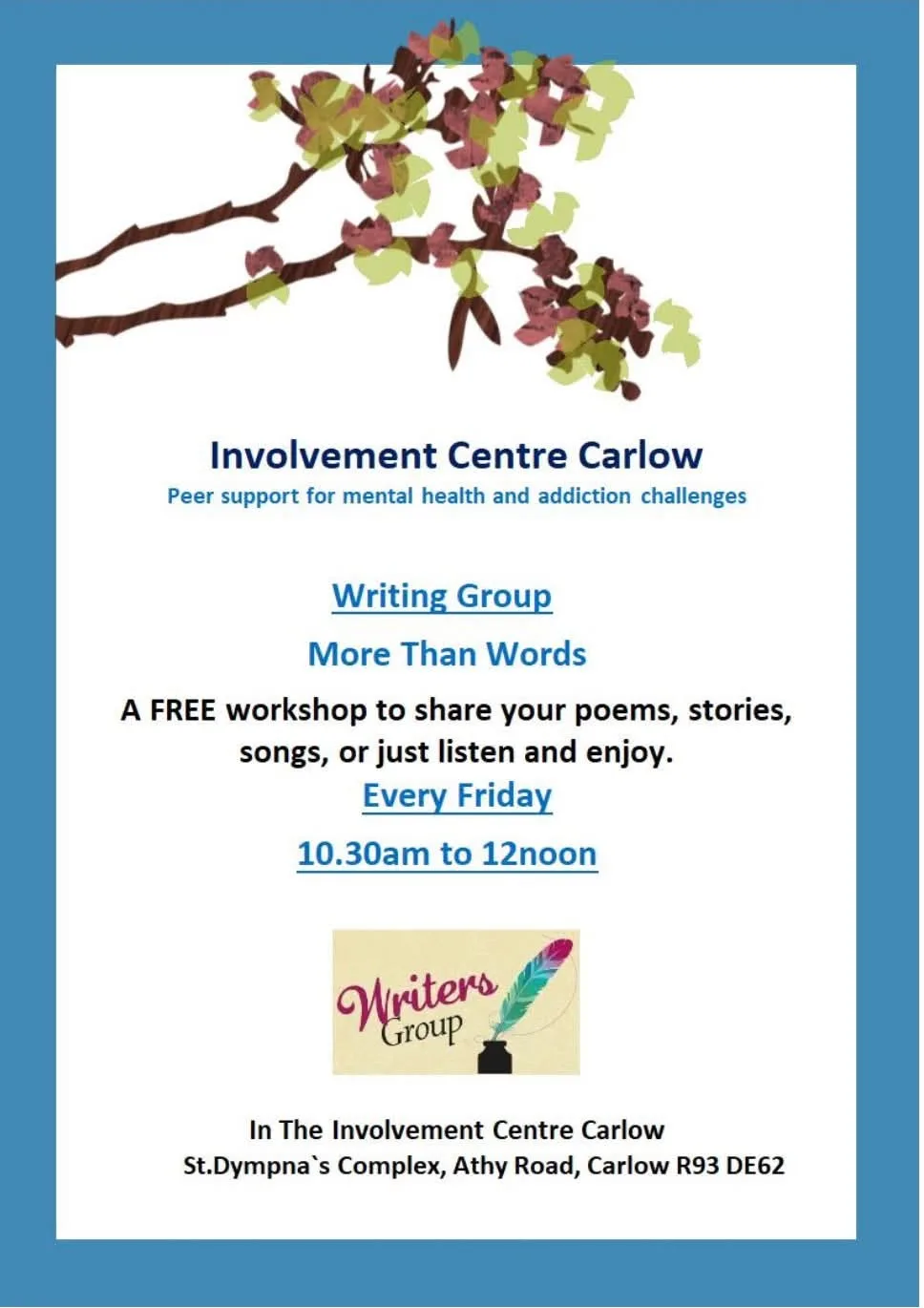 Writing Group — More Than Words flyer