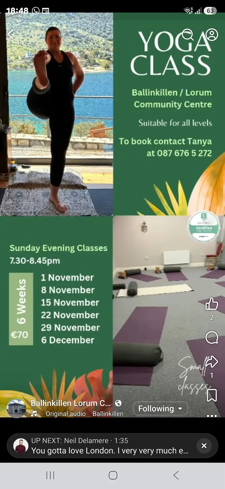 Yoga Class — Sunday Evenings (6 Weeks) flyer