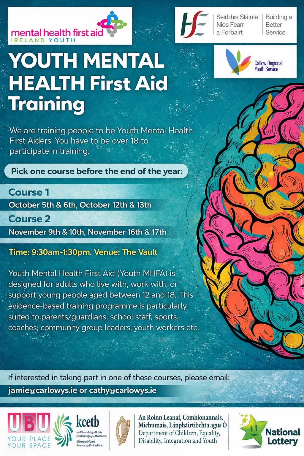 Youth Mental Health First Aid Training — Course 1 flyer